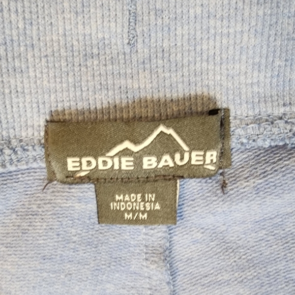 Eddie Bauer Heathered Blue Cropped Cozy Camp Joggers Women's Size M - Picture 4 of 5
